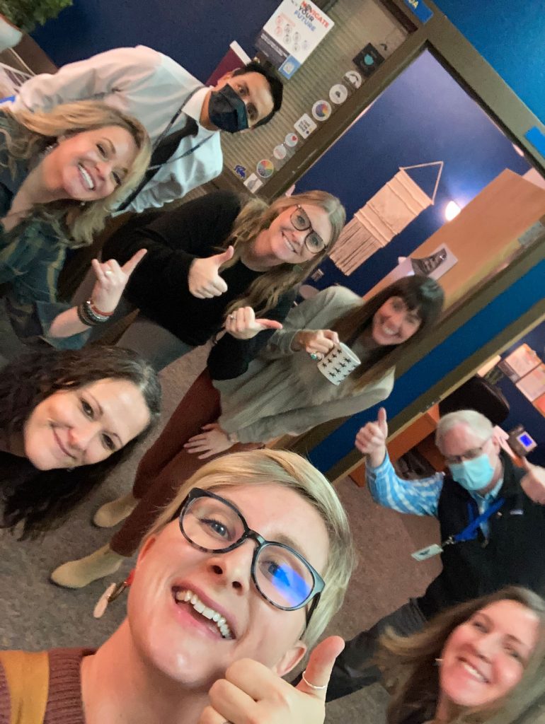 Sheridan High School counseling office group selfie